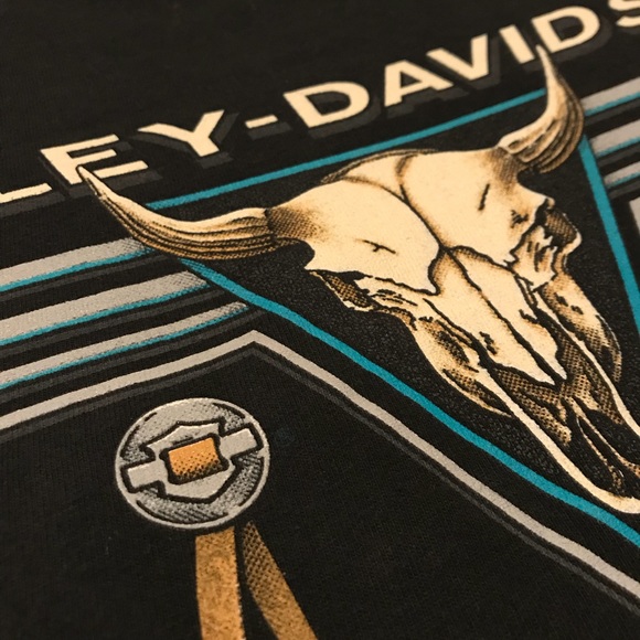 Vtg Harley Davidson T Shirt 1 Stitched 2 Sided LA - Picture 6 of 7